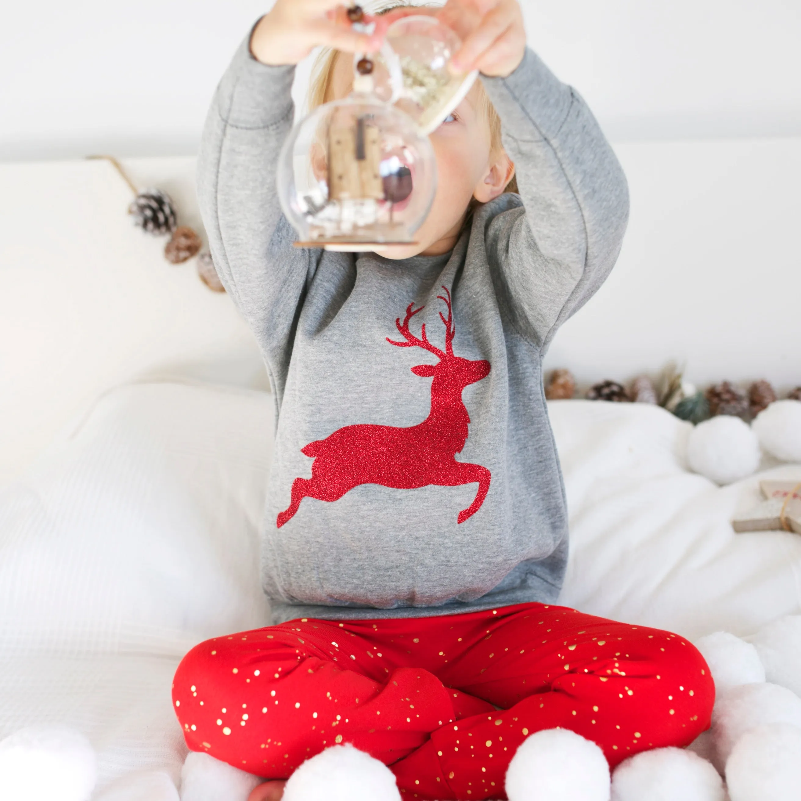 Red & Gold Sparkle Leggings