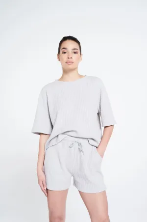 Relaxed fit structured shorts - Mouse Grey