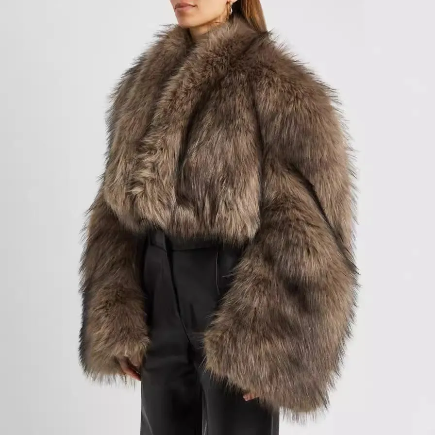 Retro imitation mink fur short coat