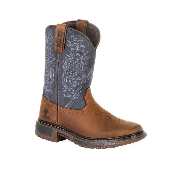 Rocky Children’s and Youth Original Ride Denim & Brown Western Boots RKW0255