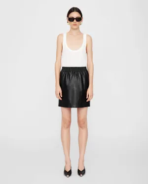 SOTO VEGAN LEATHER SKIRT / BLACK