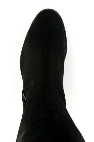 Tall Spanish Riding Boots Black Suede