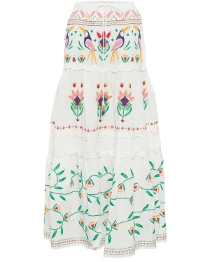 Vivid Garden Off-White Maxi Skirt