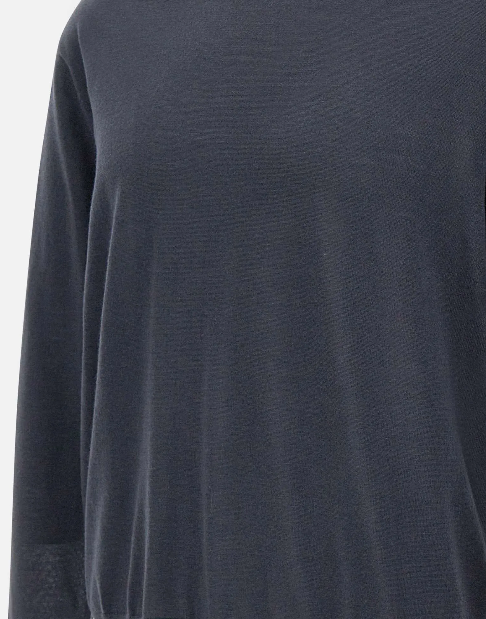 Wool Cashmere Grey Crew Neck Sweater