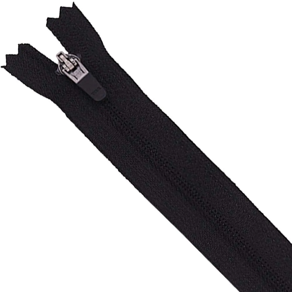 YKK- #3 Black/White Reverse Coil Closed-End YKK Zipper