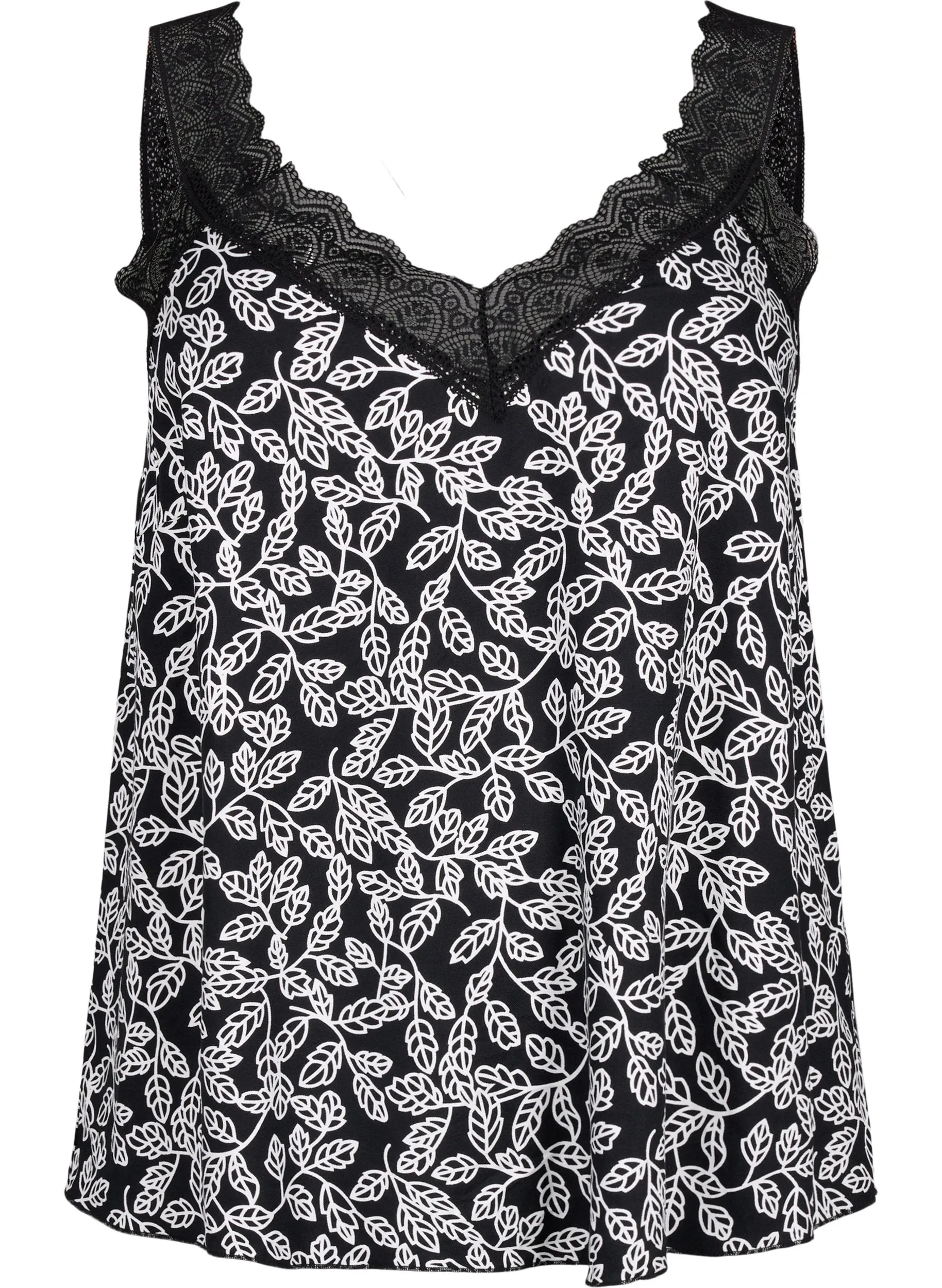 Zizzi Ali Vest in Leaf Print