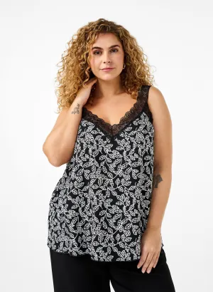 Zizzi Ali Vest in Leaf Print